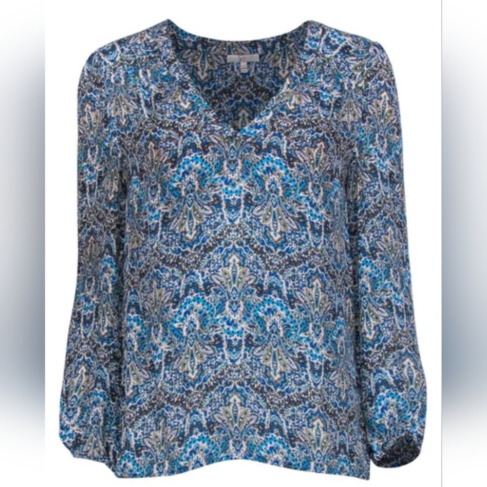 ❤ JOIE SILK V NECK PAISLEY PRINT FLOWY TOP / SHIRT / BLOUSE, SIZE SMALL